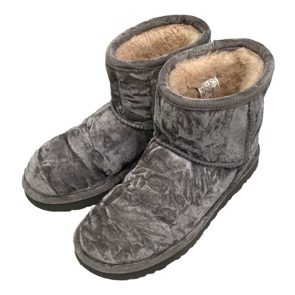 UGG classic mini crushed velvet Womens silver